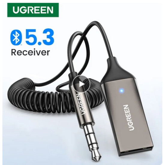 UGREEN Bluetooth Receiver 5.3 Adapter Hands-Free Car Kits AUX Audio 3.5mm Jack Music Wireless Receiver for Car BT Transmitter UGREEN Bluetooth Receiver 5.3 Adapter Hands-Free Car Kits AUX Audio 3.5mm Jack Music Wireless Receiver for Car BT Transmitter